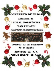 Cartel Concierto Nadal Coral 22/12/2013