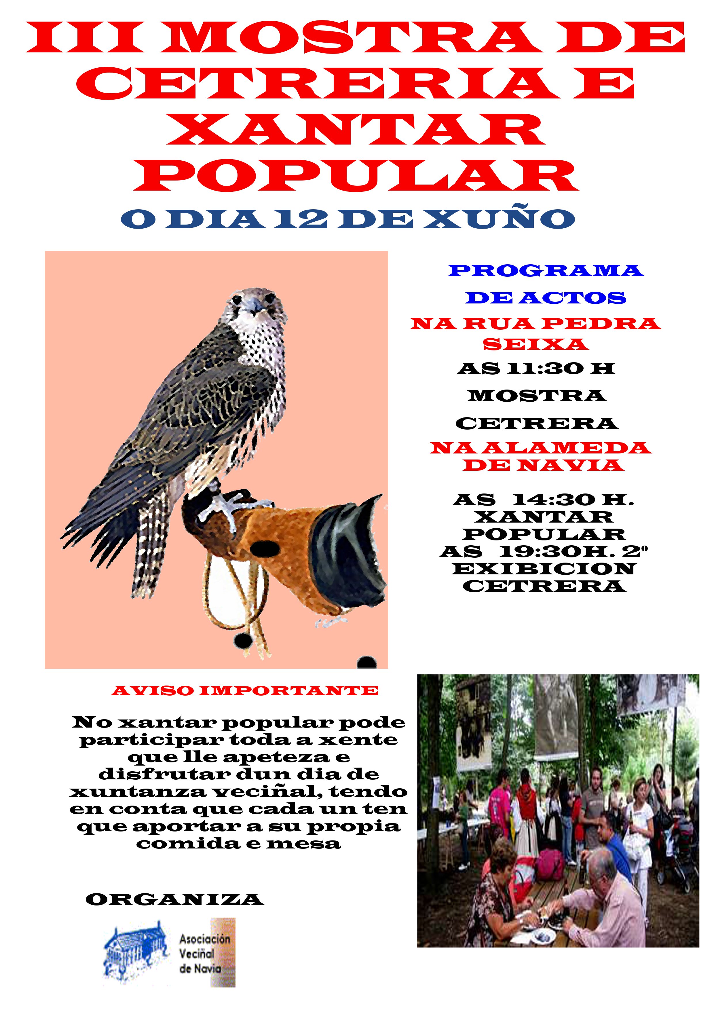 Cartel III Mostra Cetrería e Xantar A.V. Navia